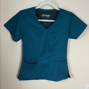 GREY'S ANATOMY BY BARCO 3-Pocket Scrub Top Short Sleeve Teal